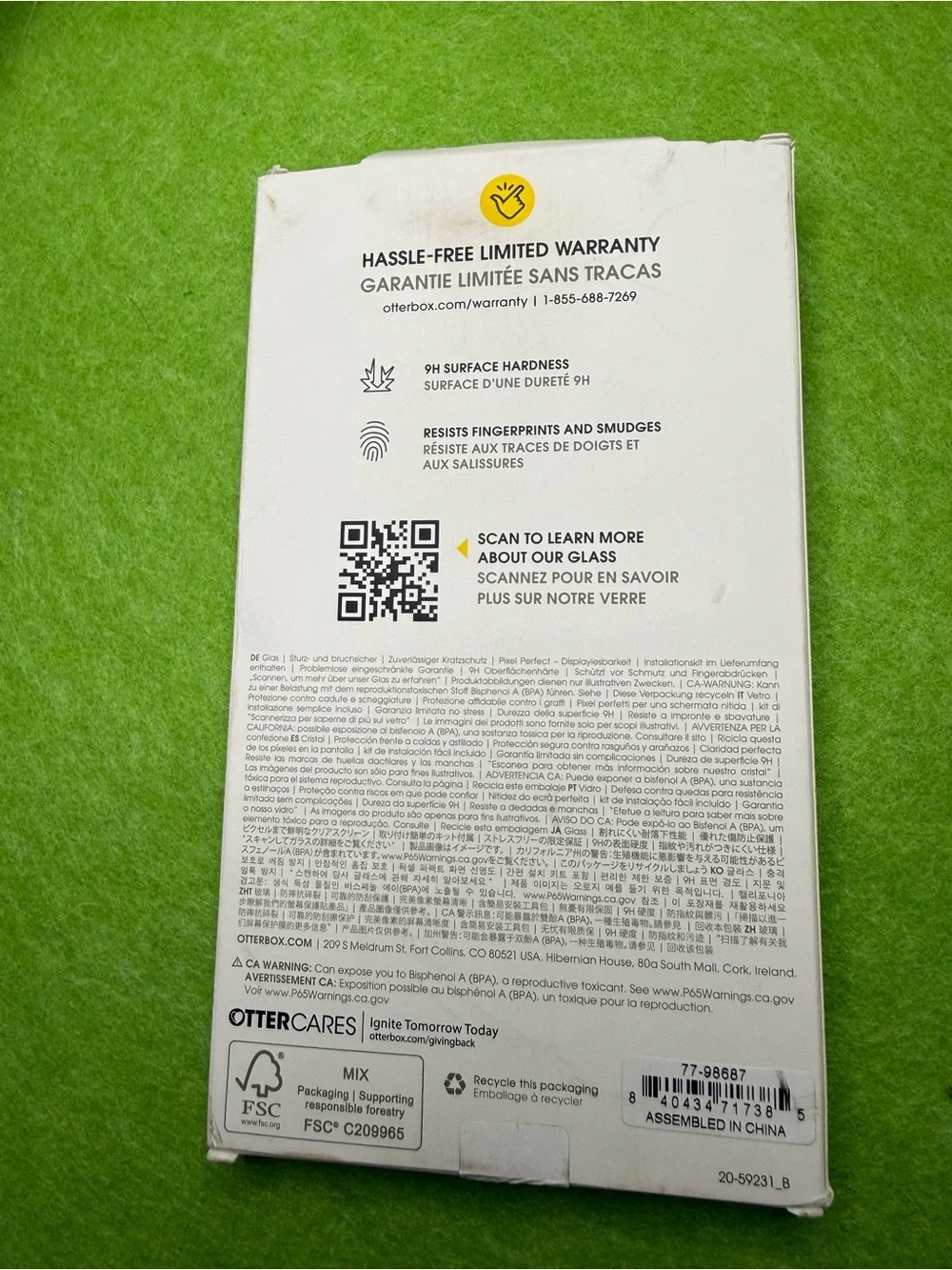 OtterBox Glass Screen Protector - Black & White Packaging